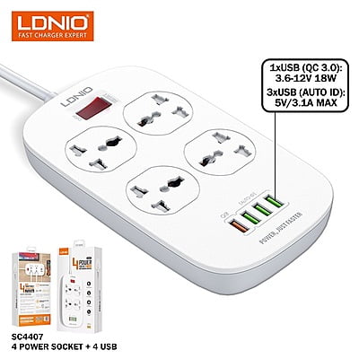 Ldnio Multi Plug With Usb Extension Wire Sc4407