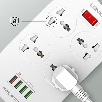 Ldnio Multi Plug With Usb Extension Wire Sc4407 Ldnio Multi Plug With Usb Extension Wire Sc4407