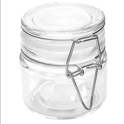 American Metalcraft HMMJ4 4 oz Mini Mason Jar with Hinged Lid - Glass