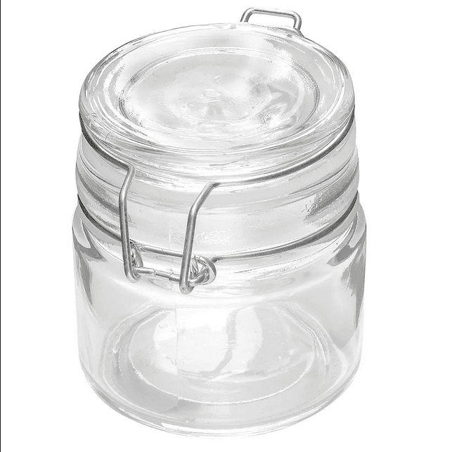American Metalcraft HMJ4 16 oz Mason Jar with Hinged Lid - Glass
