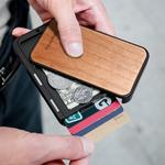 Card Holder-Slim Flip Card Wallet With Bamboo Wood Cover