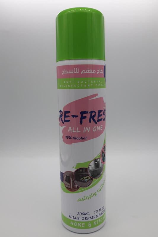 re-fresh all in one Anti-bacterial Disinfectant spray for surfaces